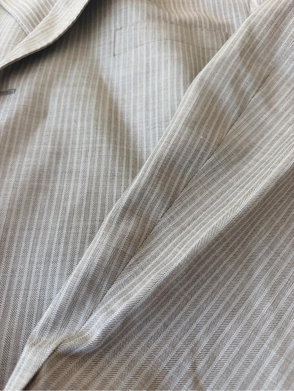 Lightweight Striped Tan Sport Coat - Classic Notch Lapel